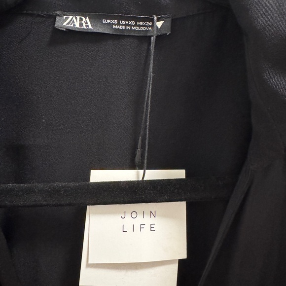 Zara Black Sheath Midi Dress with Notched Collar - Picture 2 of 3